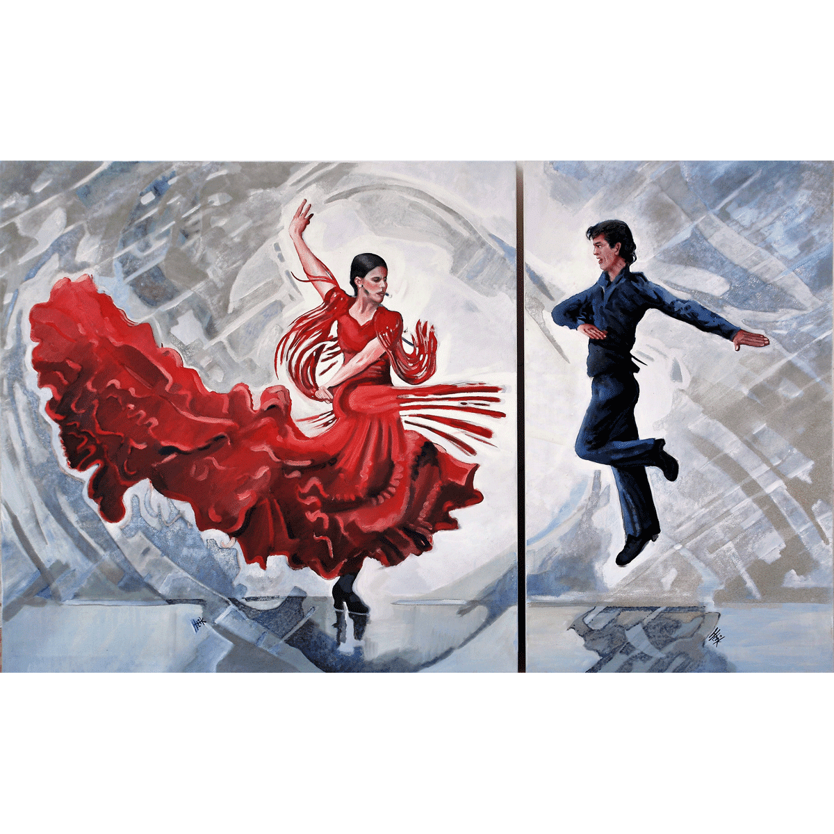 The Dancers express the intense Flamenco on the music of the Spanish guitar and handclaps.