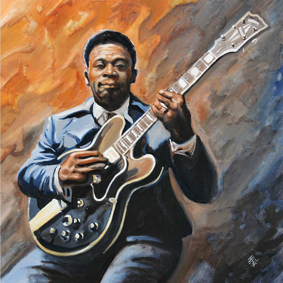 Blues Boy, BB King is called the King of the Blues, saved his guitar called Lucille, a lady who was involved during the fireaccident.