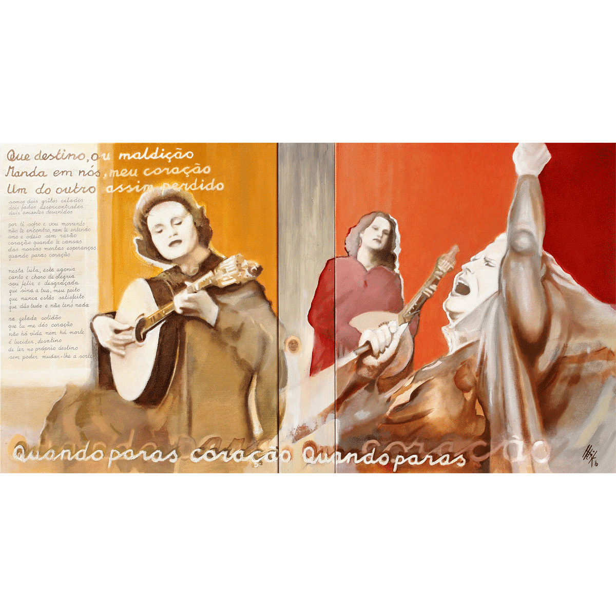 The legendary fadosinger Amalia Rodrigues depicted in three periods of her career. The deep feelings of the fado is written and expressed in the fado 'Maldição'.