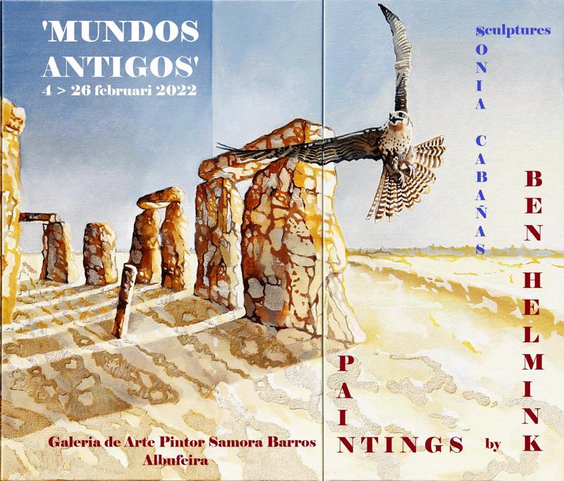 Mundos Antigos Daybreak at Stonehenge oil with sandstructure on canvas 100 x 60 cm
